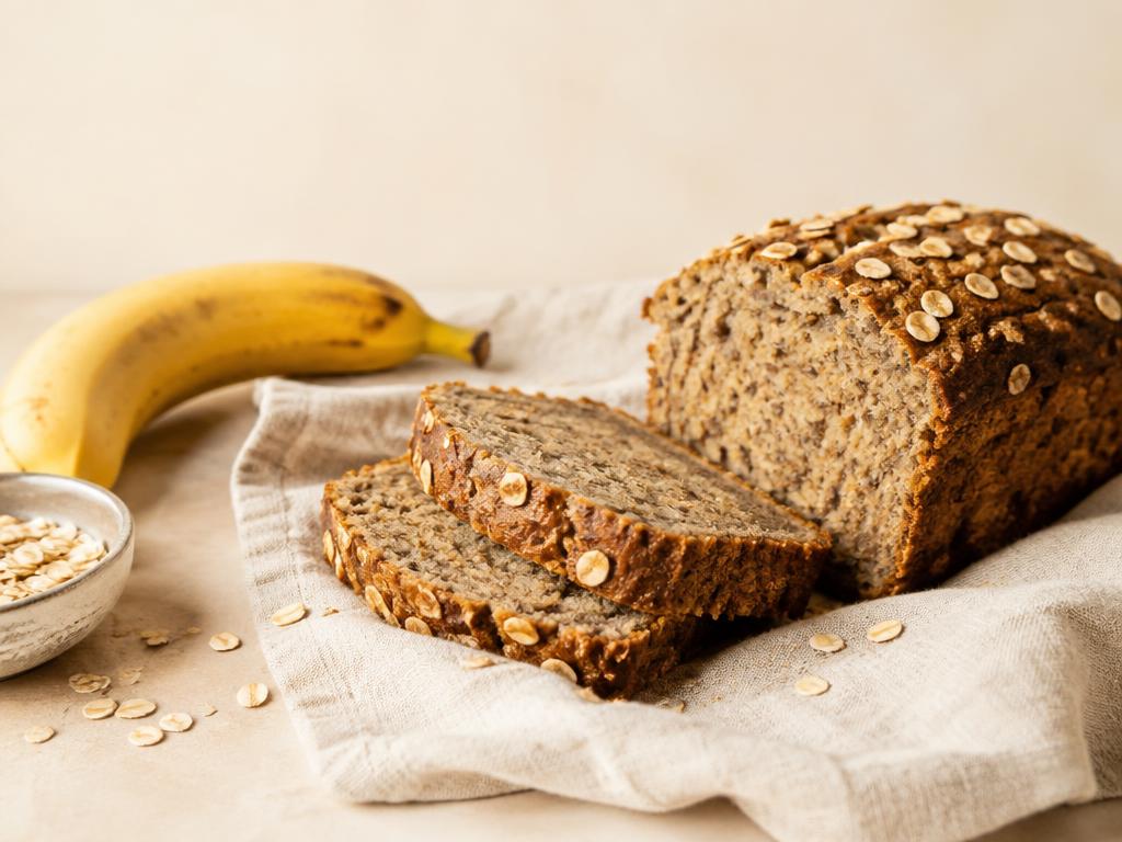 Bolo de banana com aveia