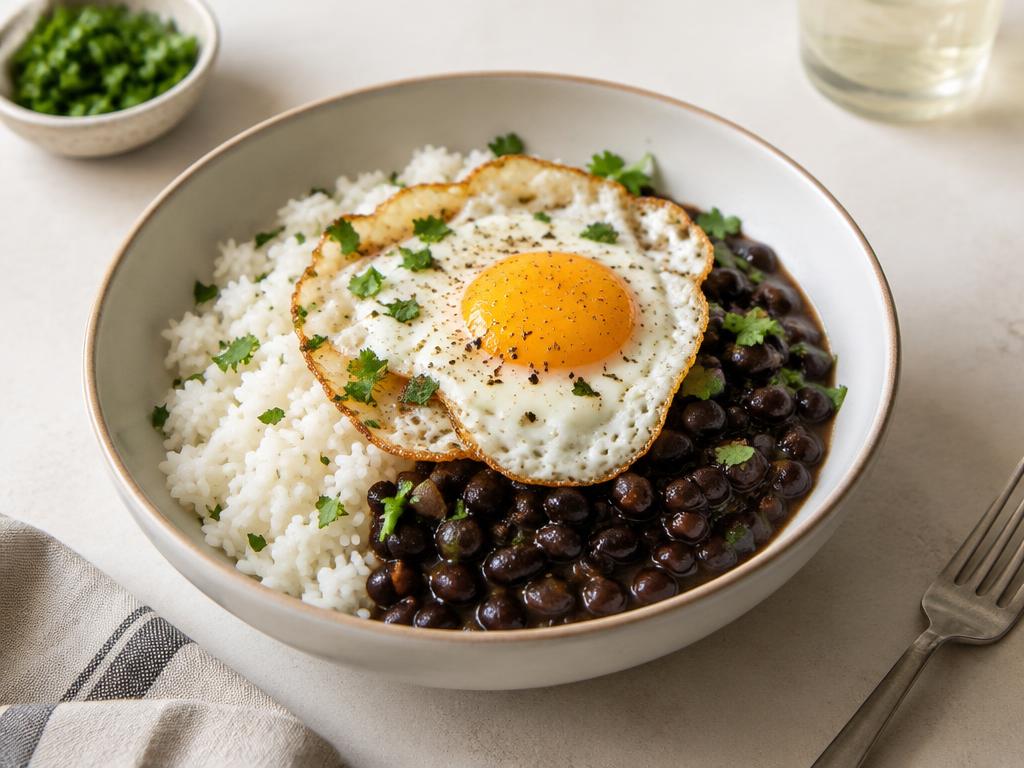 Arroz, feijão e ovo